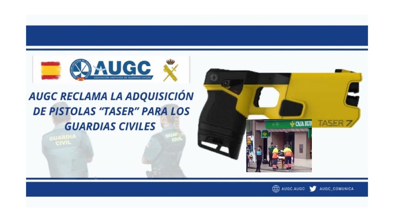 AUGC reclama la adquisición de pistolas "taser" para los guardias civiles