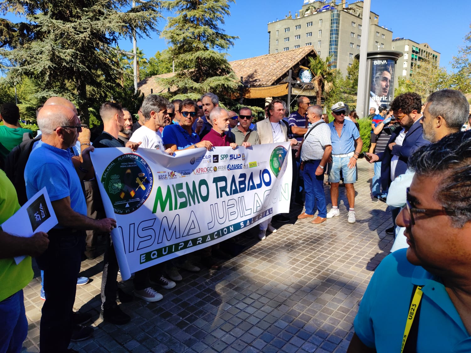 Concentración Plataforma en la Cumbre Europea celebrada en Granada.