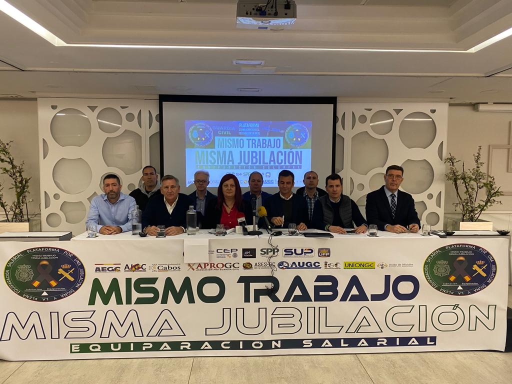 Rueda de Prensa celebrada en Madrid el 18 de enero de 2024 por la Plataforma de guardias civiles y policías. 