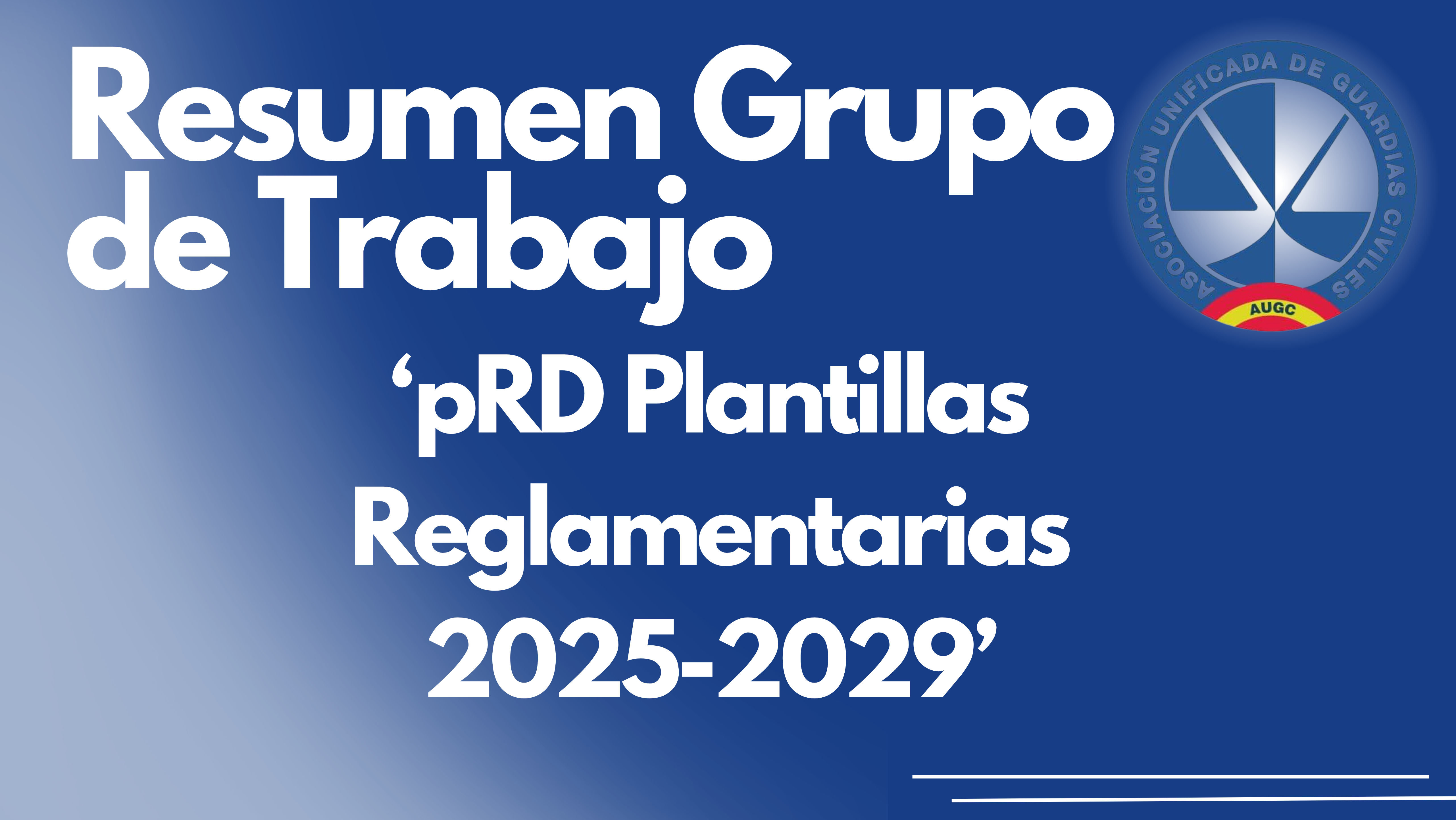 Grupo de Trabajo pRD Plantillas Reglamentarias 2025-2029