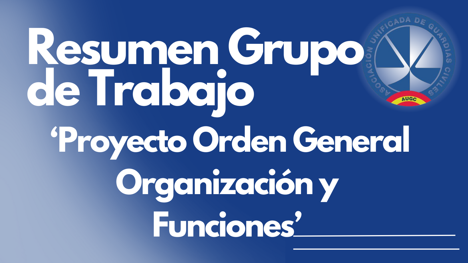Resumen Grupo de Trabajo Organización y Funciones.