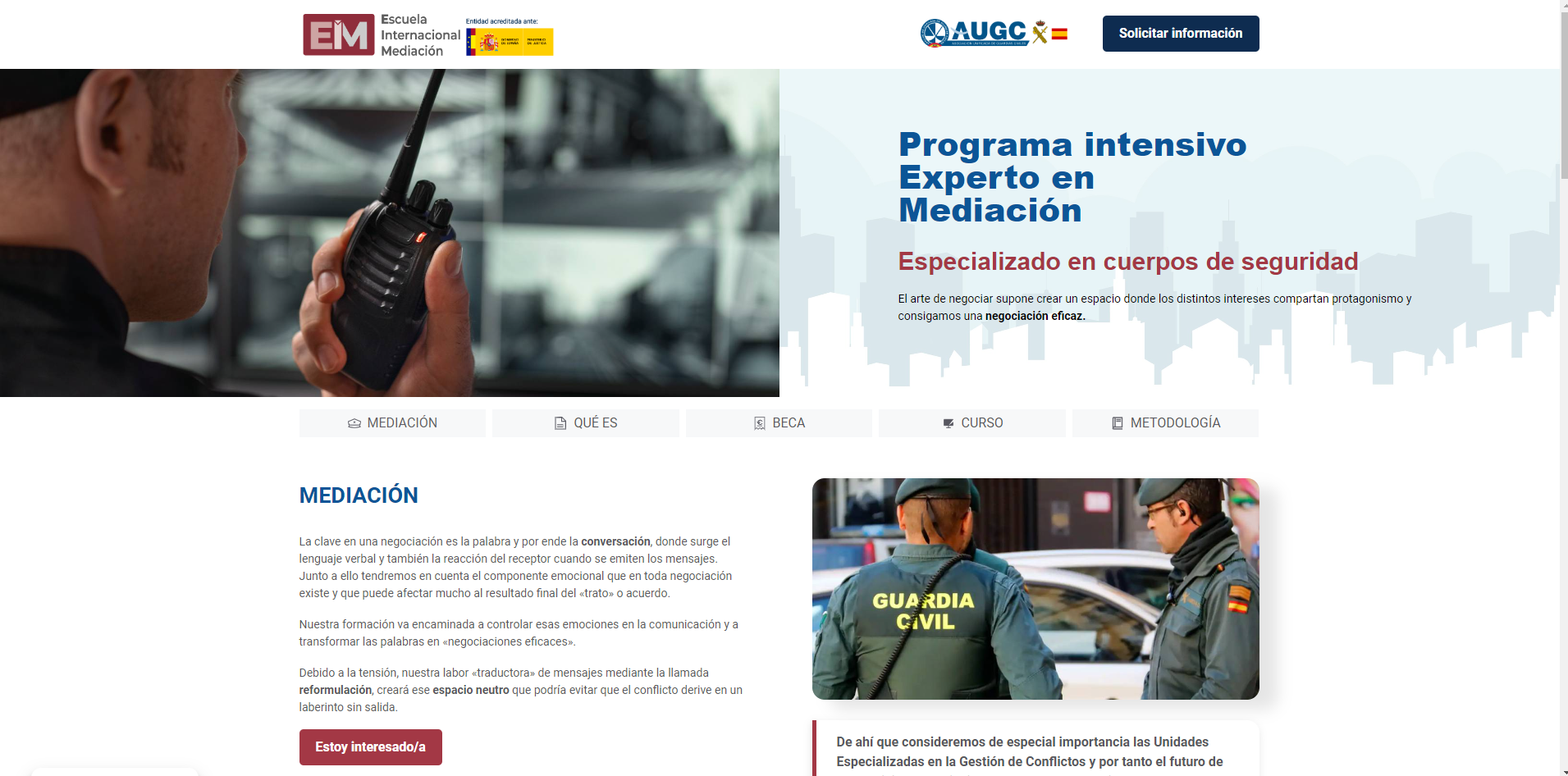 Curso en experto de mediación.