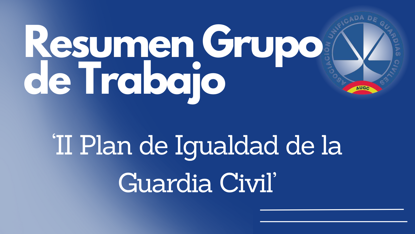 Resumen Grupo de Trabajo II Plan de Igualdad.