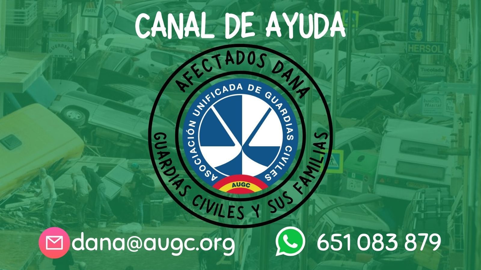 Canal de ayuda directa de AUGC para afectados por la DANA.