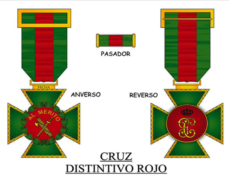 distintivo ROJO Guardia Civil
