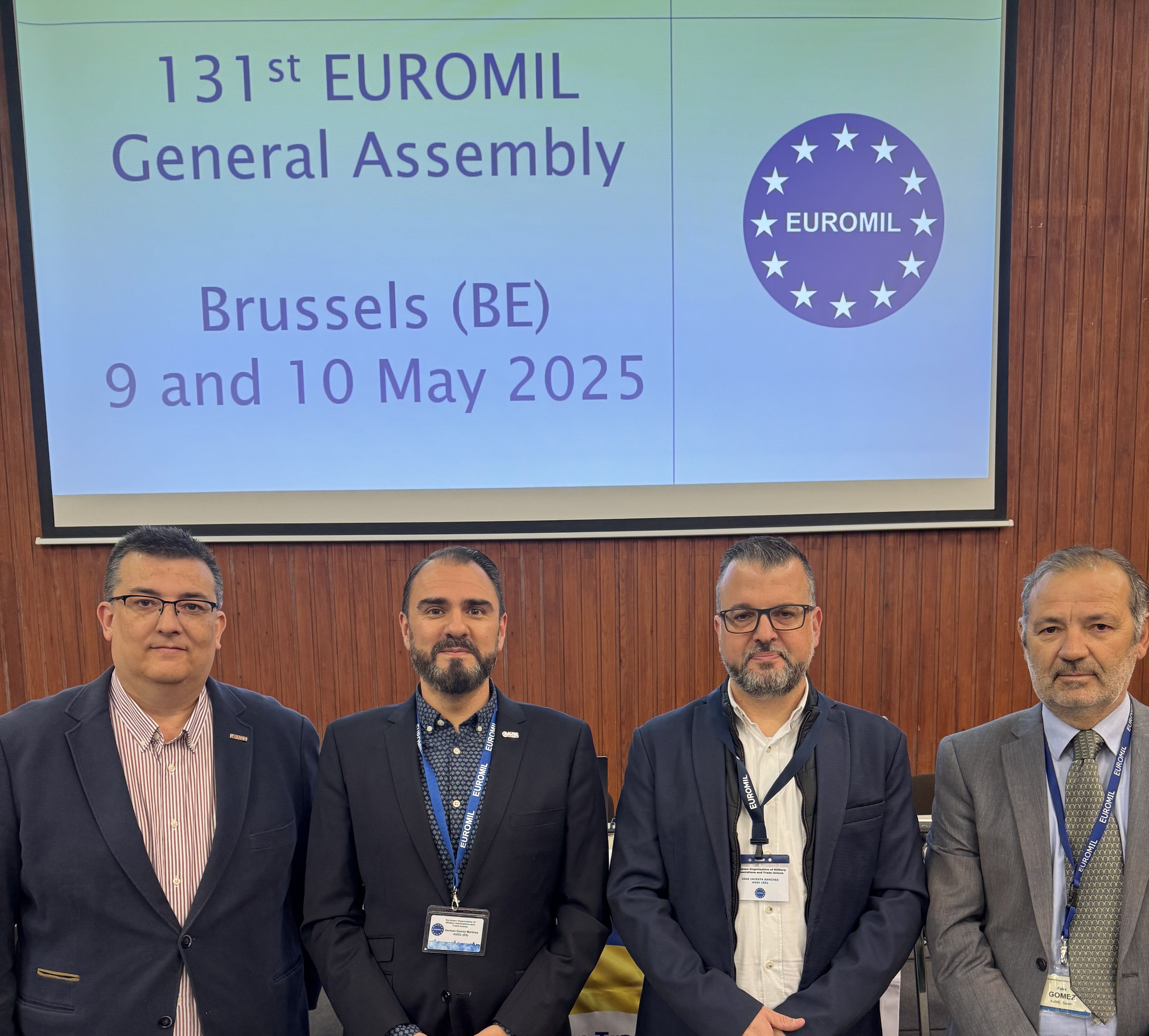 Miembros de AUGC y AUME en la Asamblea General Ordinaria y Extraordinaria de EUROMIL, Bruselas. 