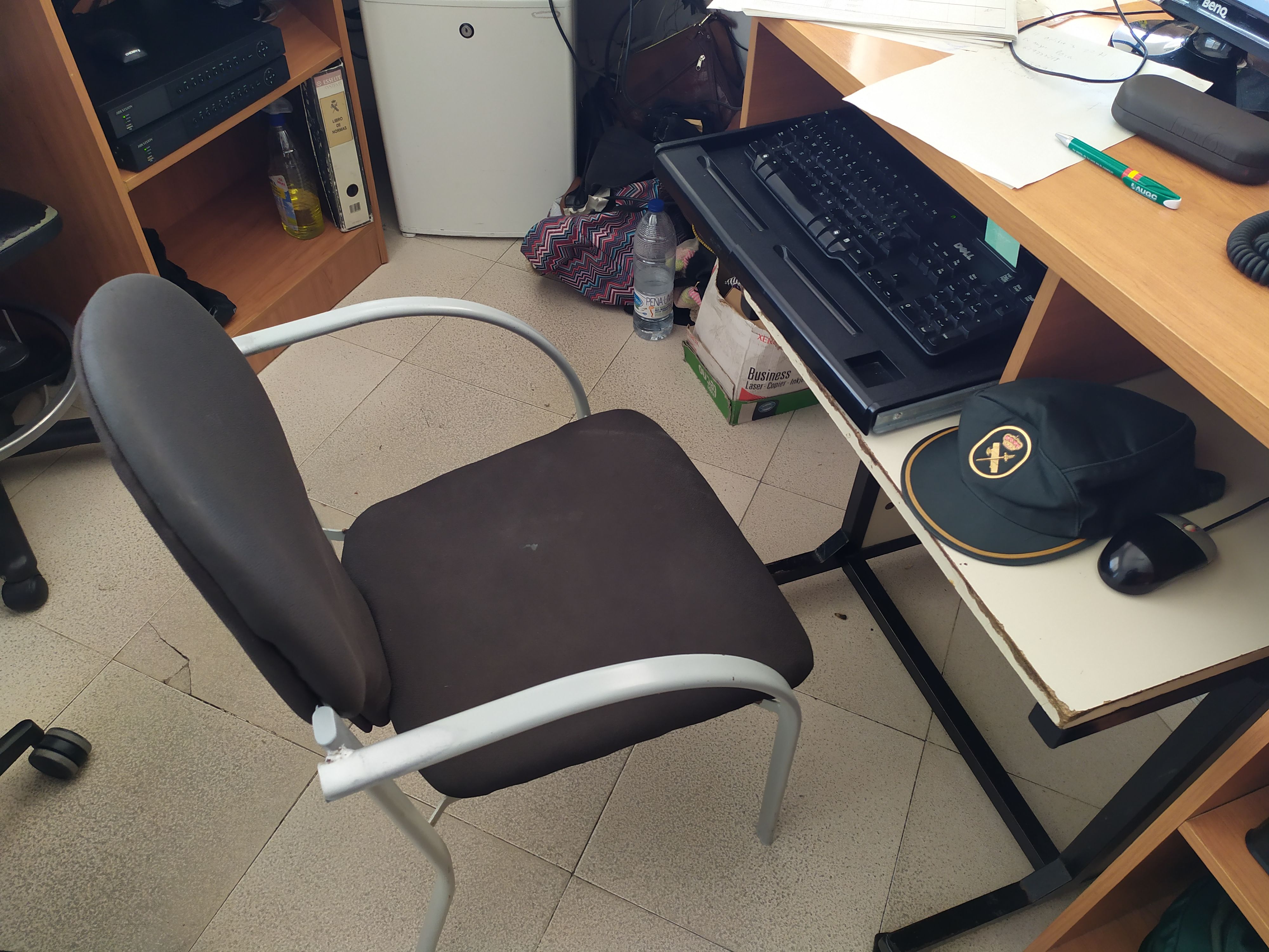 Silla de un puesto de trabajo de la Guardia Civil.