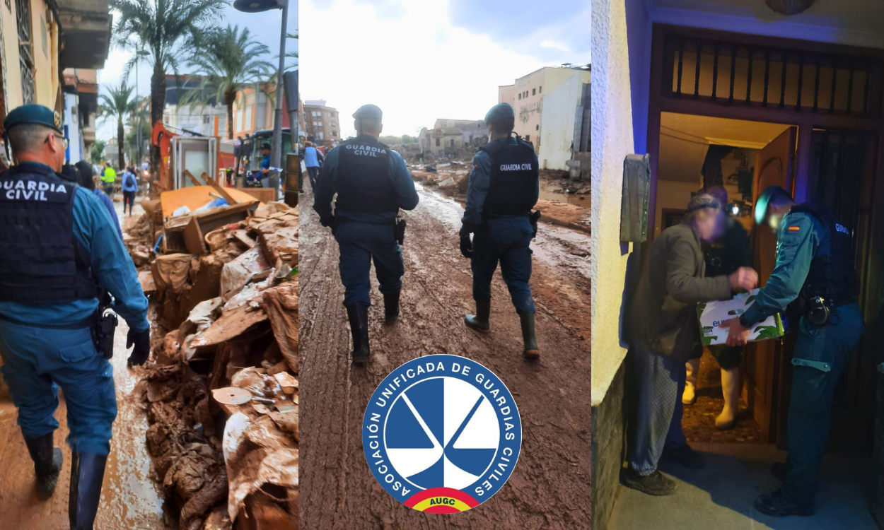 Guardias civiles durante la DANA.