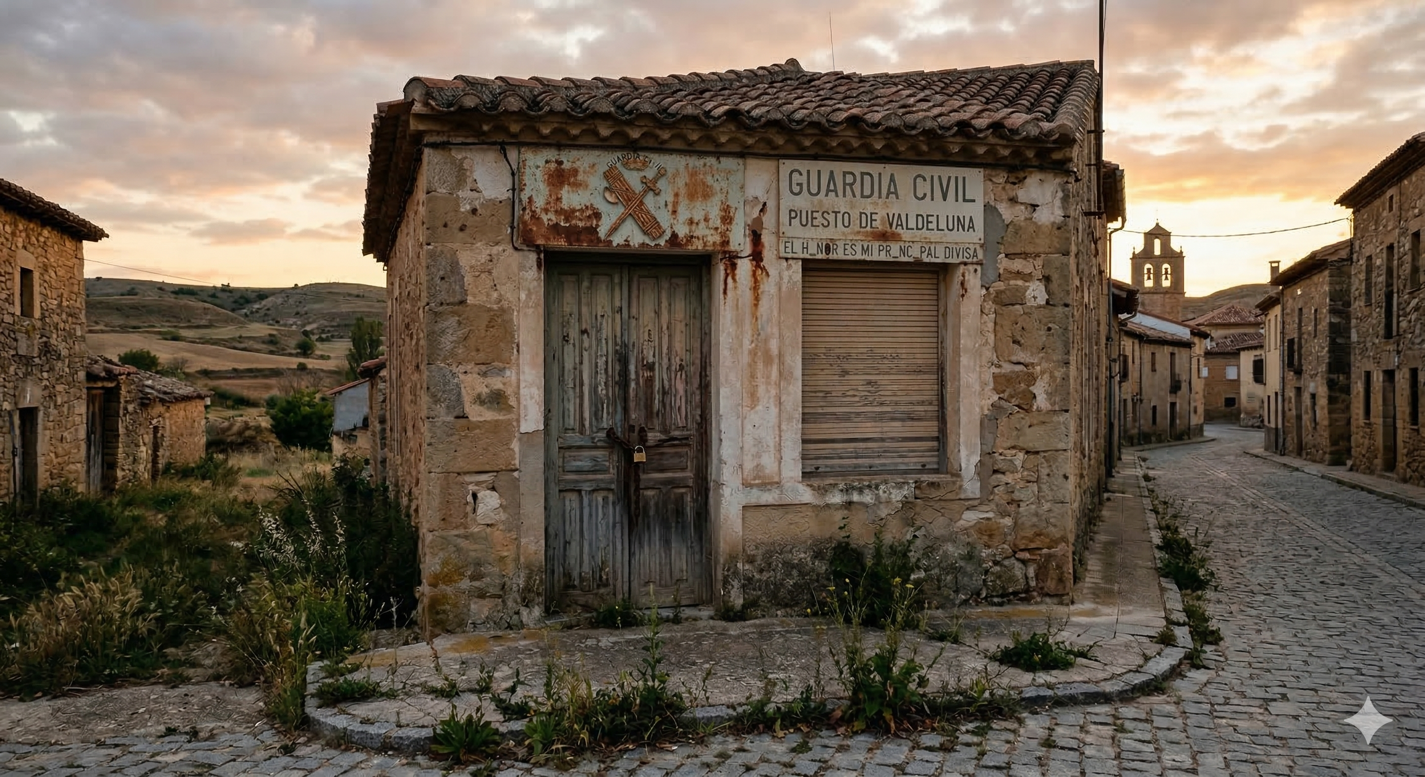Cuartel de la Guardia Civil en estado de abandono