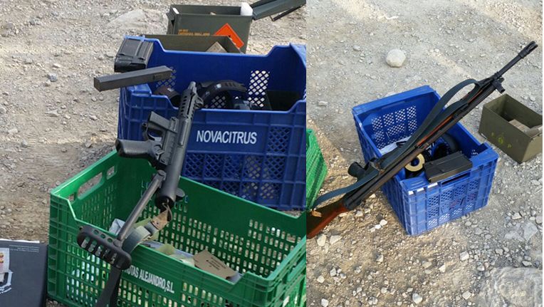 Armas usadas en ejercicio de tiro en Alicante