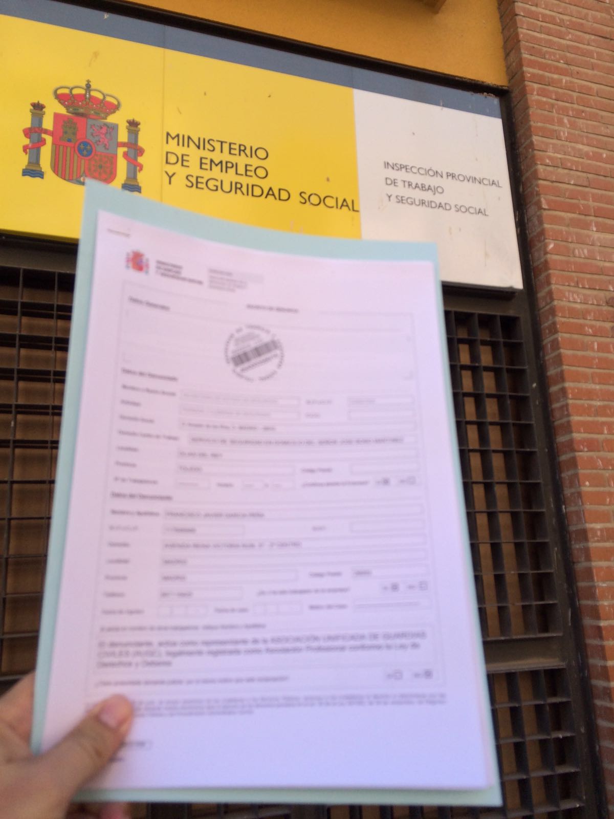 Denuncia presentada por AUGC ante la Dirección General de Inspección de Trabajo y Seguridad Social