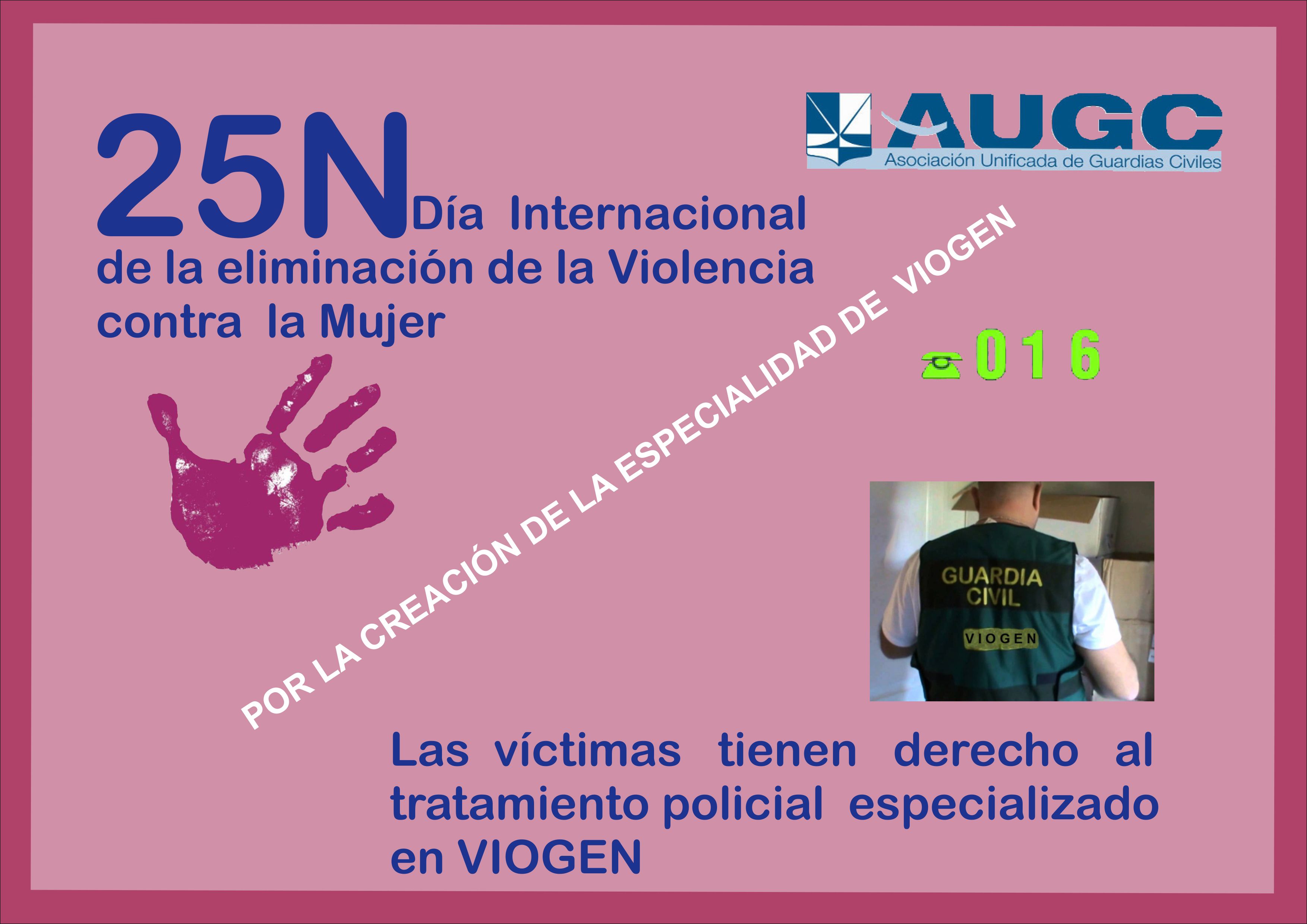 Cartel de AUGC sobre el Día contra la Violencia de Género