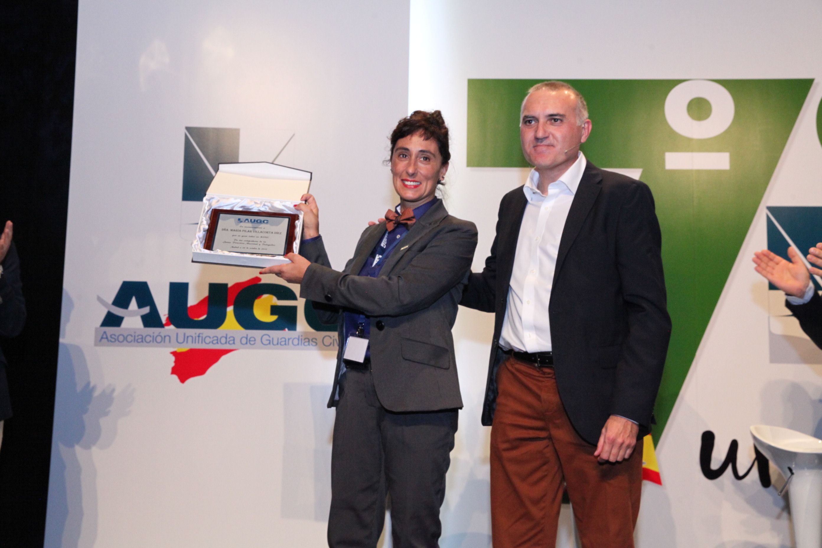 Pilar Villacorta fue homenajeada en el pasado Congreso Nacional de AUGC por su trabajo al frente de la Secretaría Nacional de la Mujer