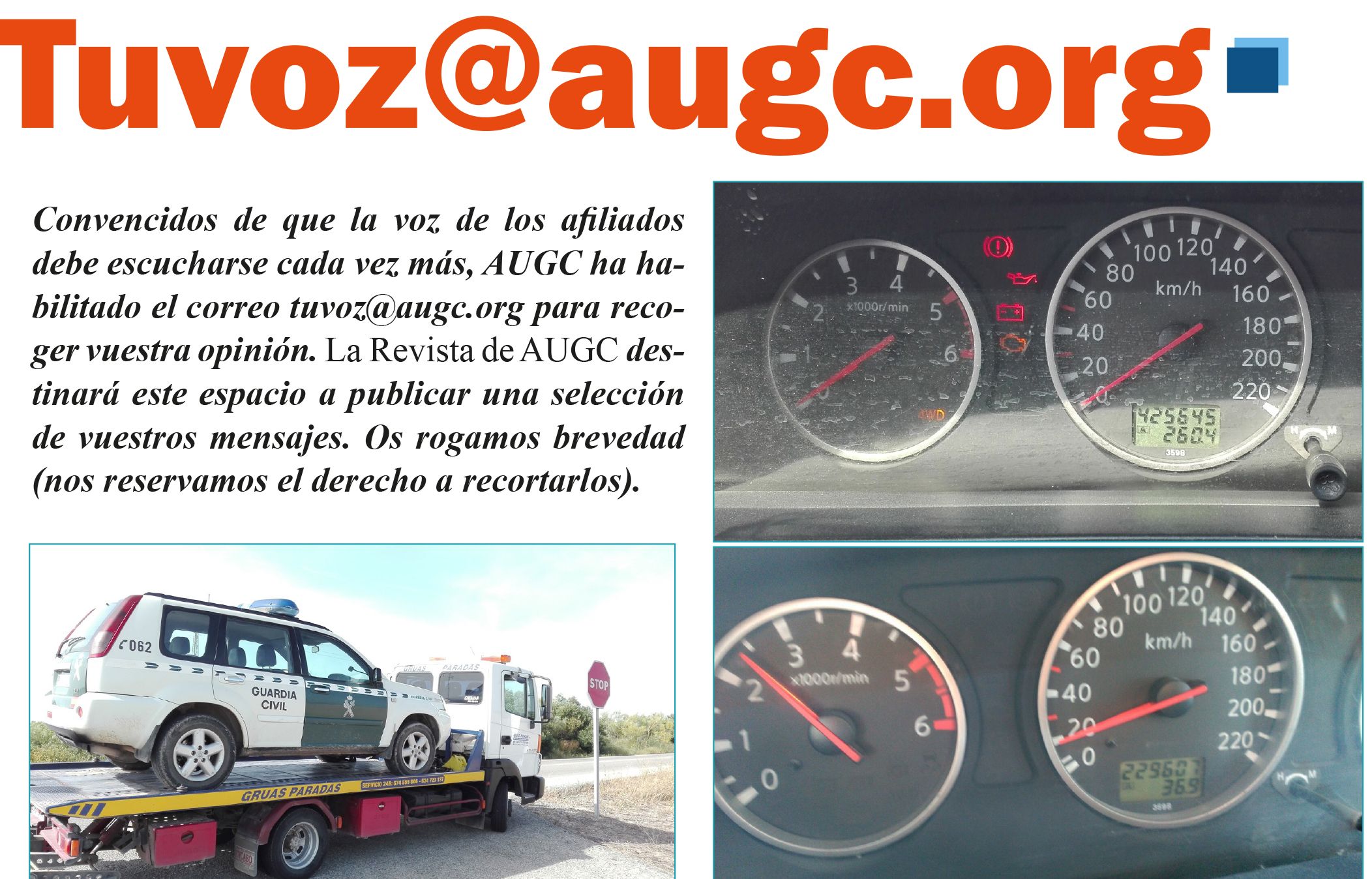 Detalle de la página de La Revista de AUGC donde se recoge la sección dedicada a 'Tu Voz'