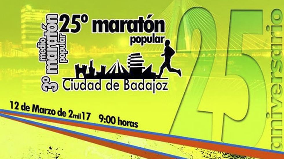 Cartel de la XXV Maratón Popular de Badajoz, celebrada el pasado 12 de marzo.
