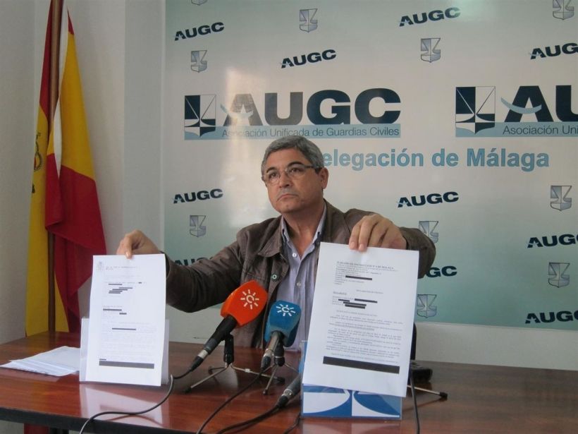 El secretario general provincial de AUGC Málaga, Ignacio Carrasco, en una imagen de archivo de una rueda de prensa.
