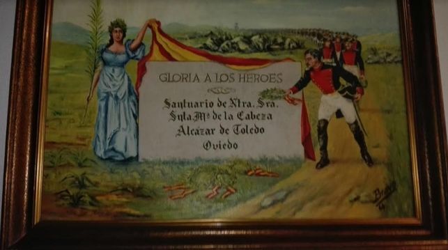 Cuadro de temática franquista que se exhibe en la Comandancia de Badajoz. Foto: Eldiario.es