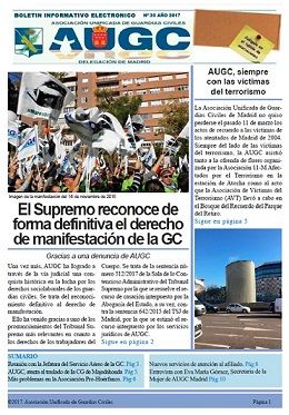Portada del boletín de marzo de AUGC Madrid