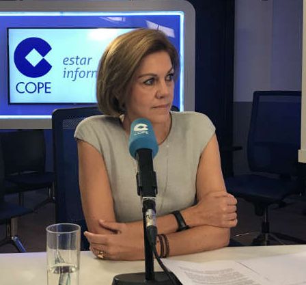 La Ministra, en un momento de la entrevista que ha concedido esta mañana.
