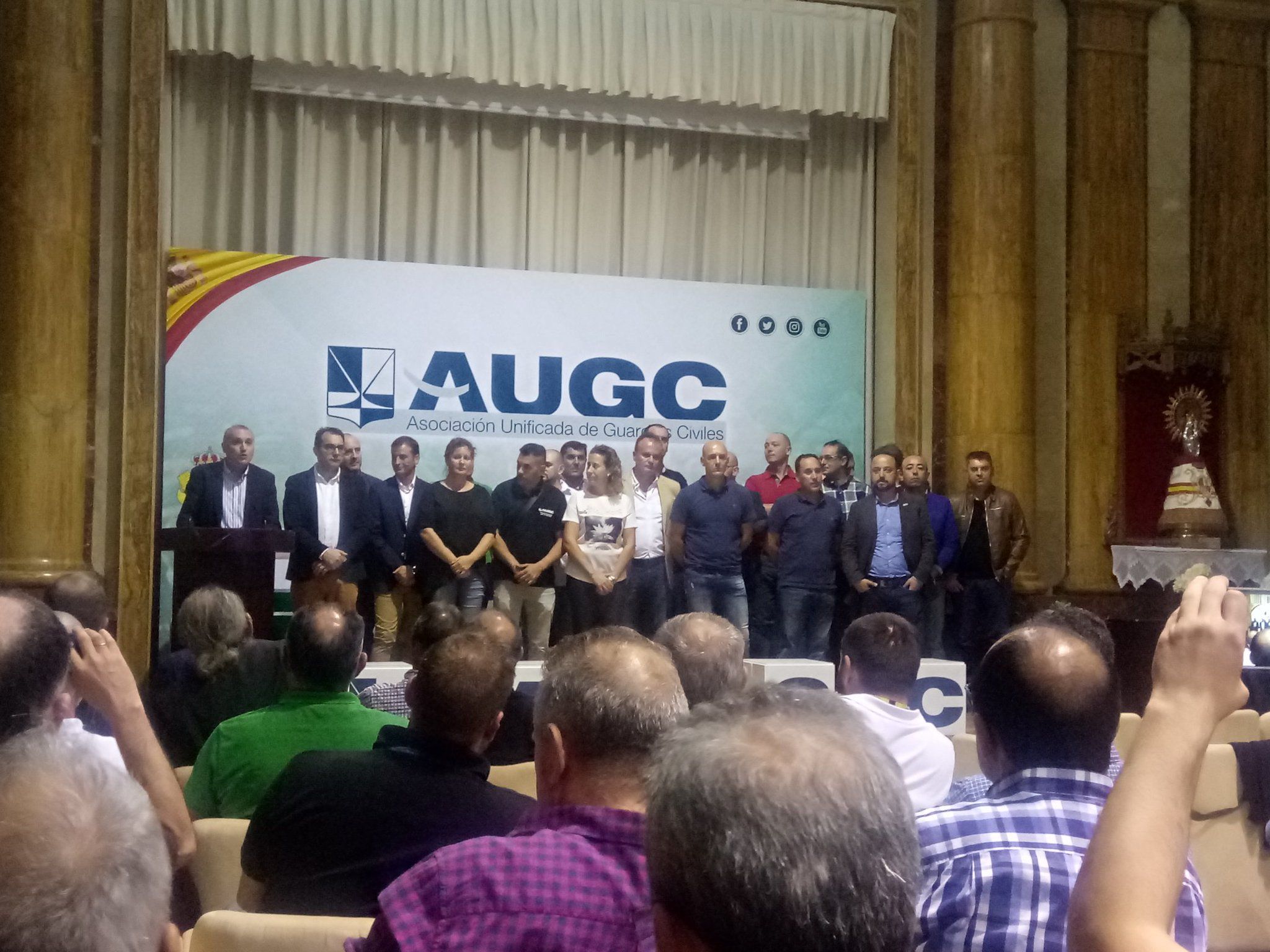 Los candidatos de AUGC a las elecciones al Consejo, en el estrado del histórico acto electoral que se celebró el pasado martes 17 de octubre en la sede de la Dirección General de la Guardia Civil.