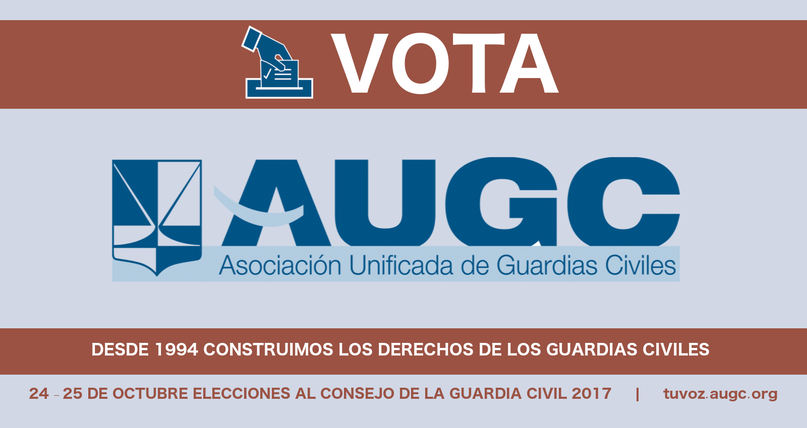 Tu voto es tu voz en el Consejo. Vota AUGC.