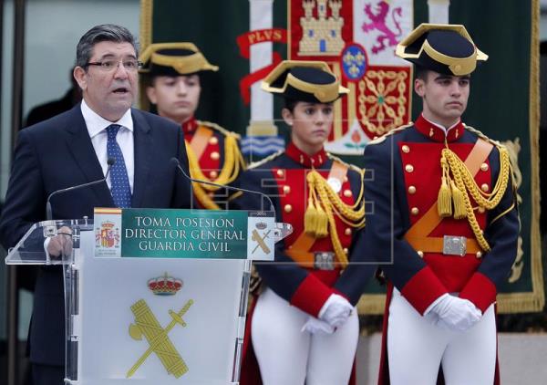 José Manuel Holgado, en el acto de toma de posesión de su cargo como director general de la Guardia Civil.
