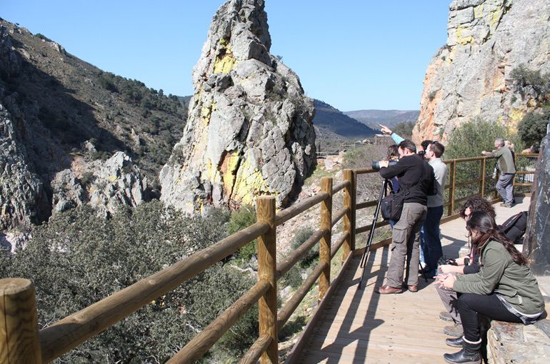 Visitantes en el Parque Natural de Monfragüe, donde tuvo lugar una de las actividades costeadas por la Comandancia de Cáceres.