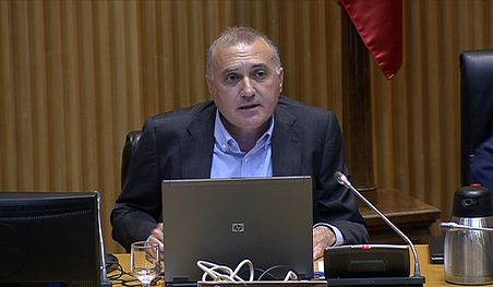 Alberto Moya, durante su intervención de ayer miércoles en la 'Comisión por un modelo policial del siglo XXI'