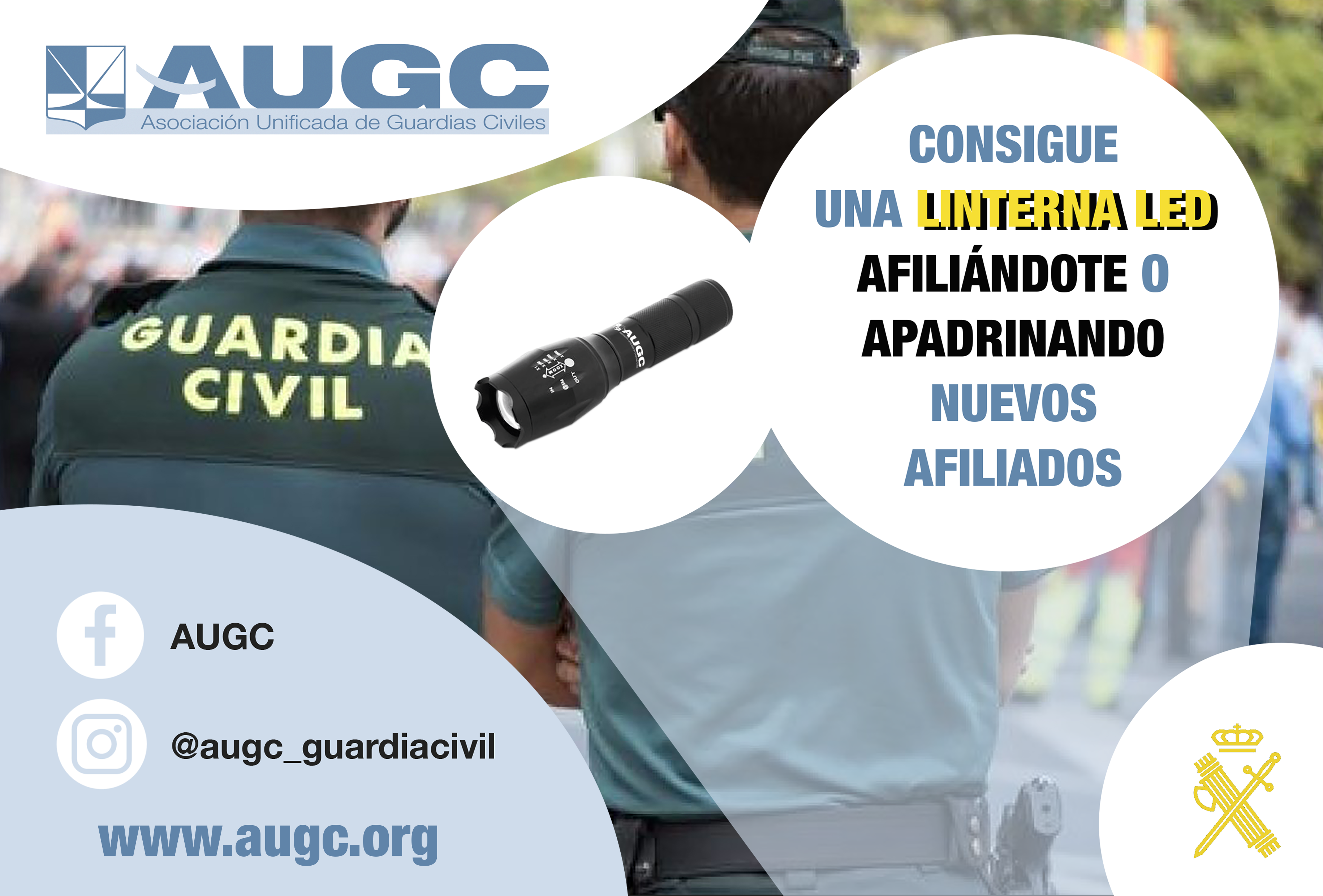 Únete a la gran familia de AUGC, y si ya eres afiliado, 'apadrina' a un nuevo compañero y llévate nuestro regalo promocional.