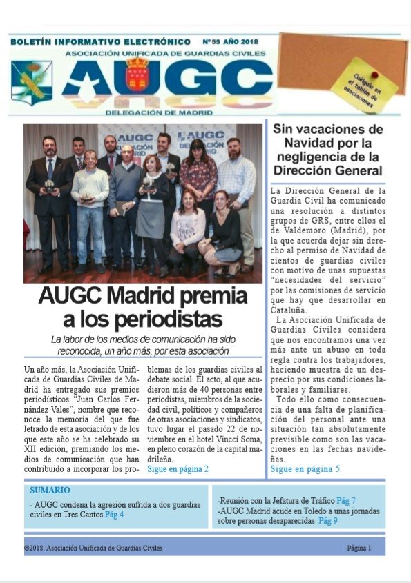 Portada del boletín de noviembre