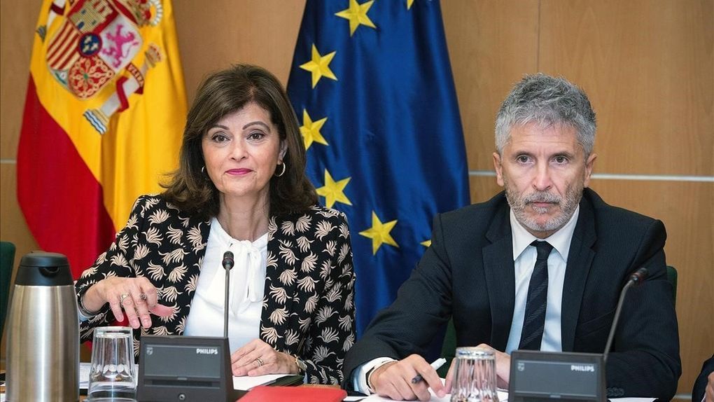 Imagen de archivo de la secretaria de Estado de Seguridad, Ana María Botella, con el ministro del Interior, Fernando Grande Marlaska.