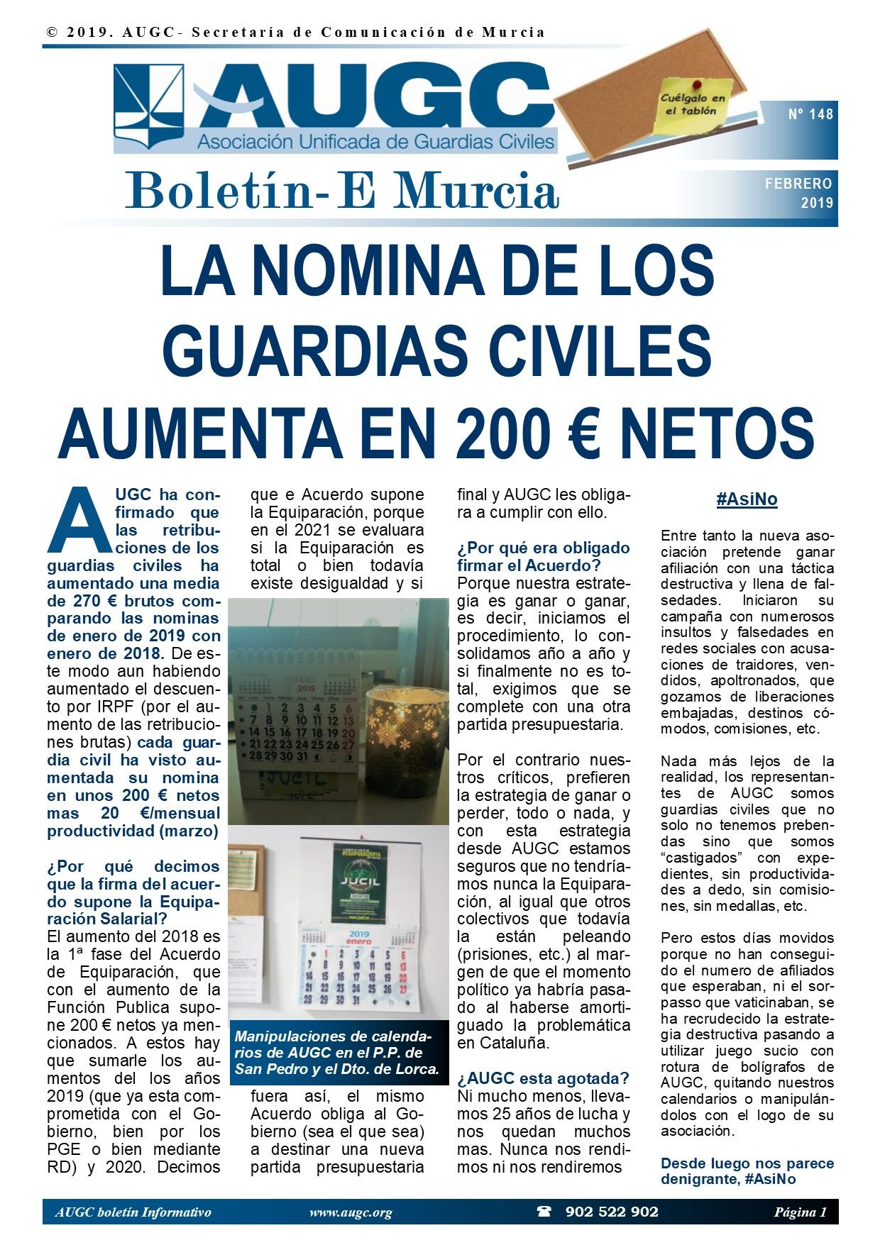 Portada del boletín.
