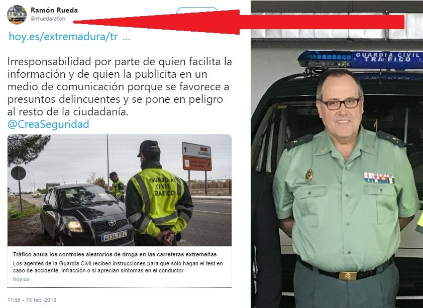 Rueda Ratón, y su tuit en el que alude a la información referida. Rueda Ratón, y su tuit en el que alude a la información referida.