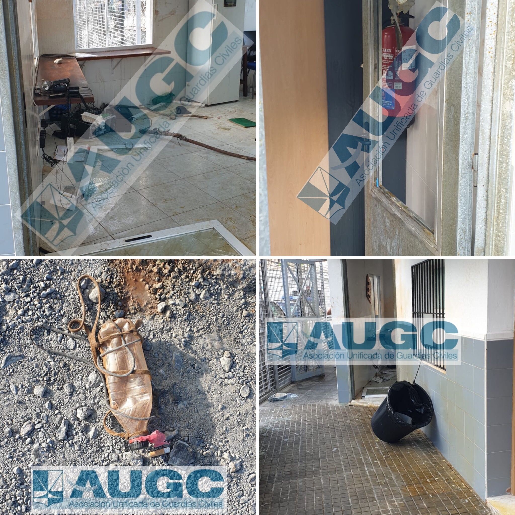 Estado de las instalaciones de la Guardia Civil en Ceuta tras el asalto de los inmigrantes.