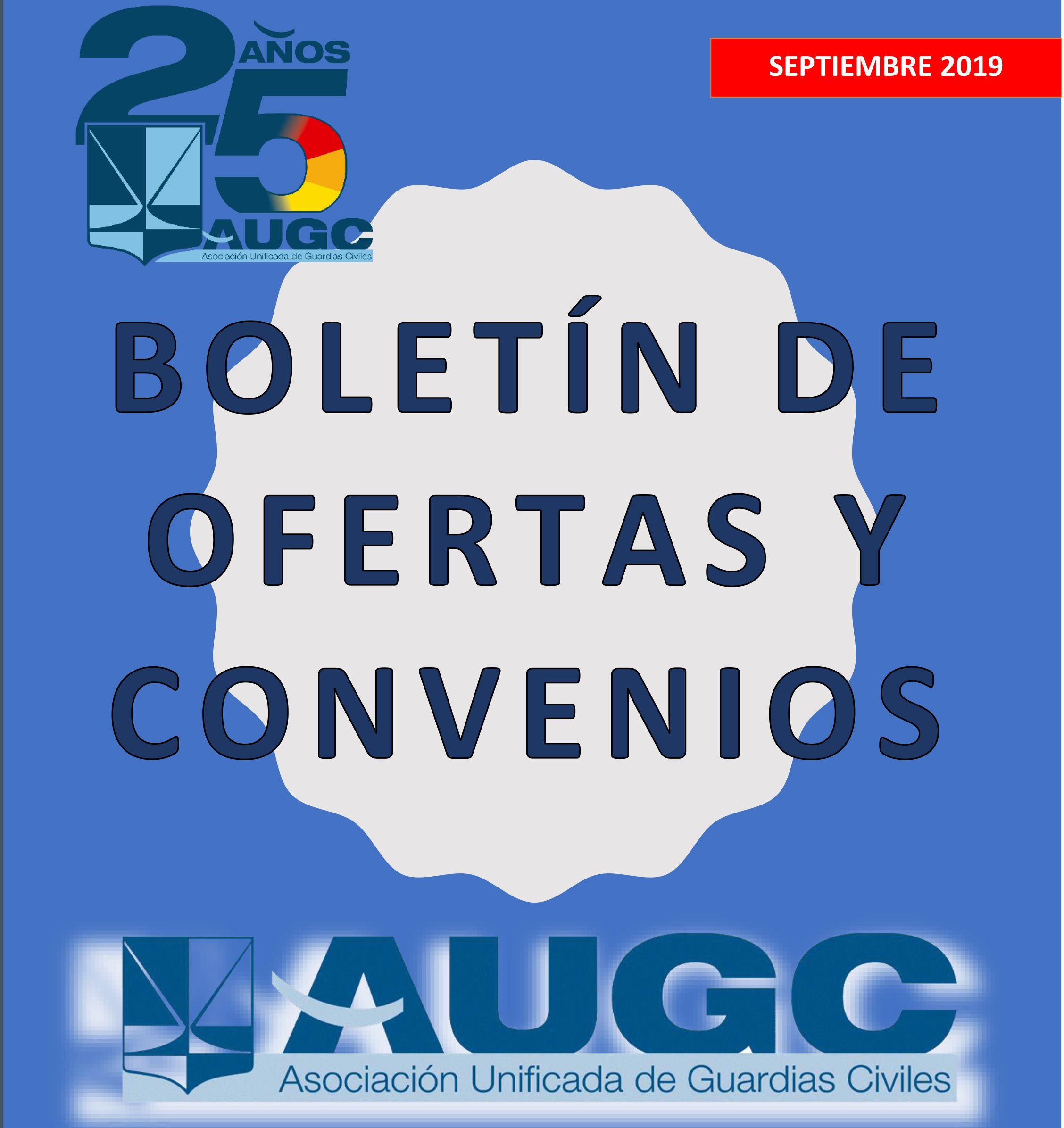 Portada del boletín de convenios correspondiente a septiembre de 2019