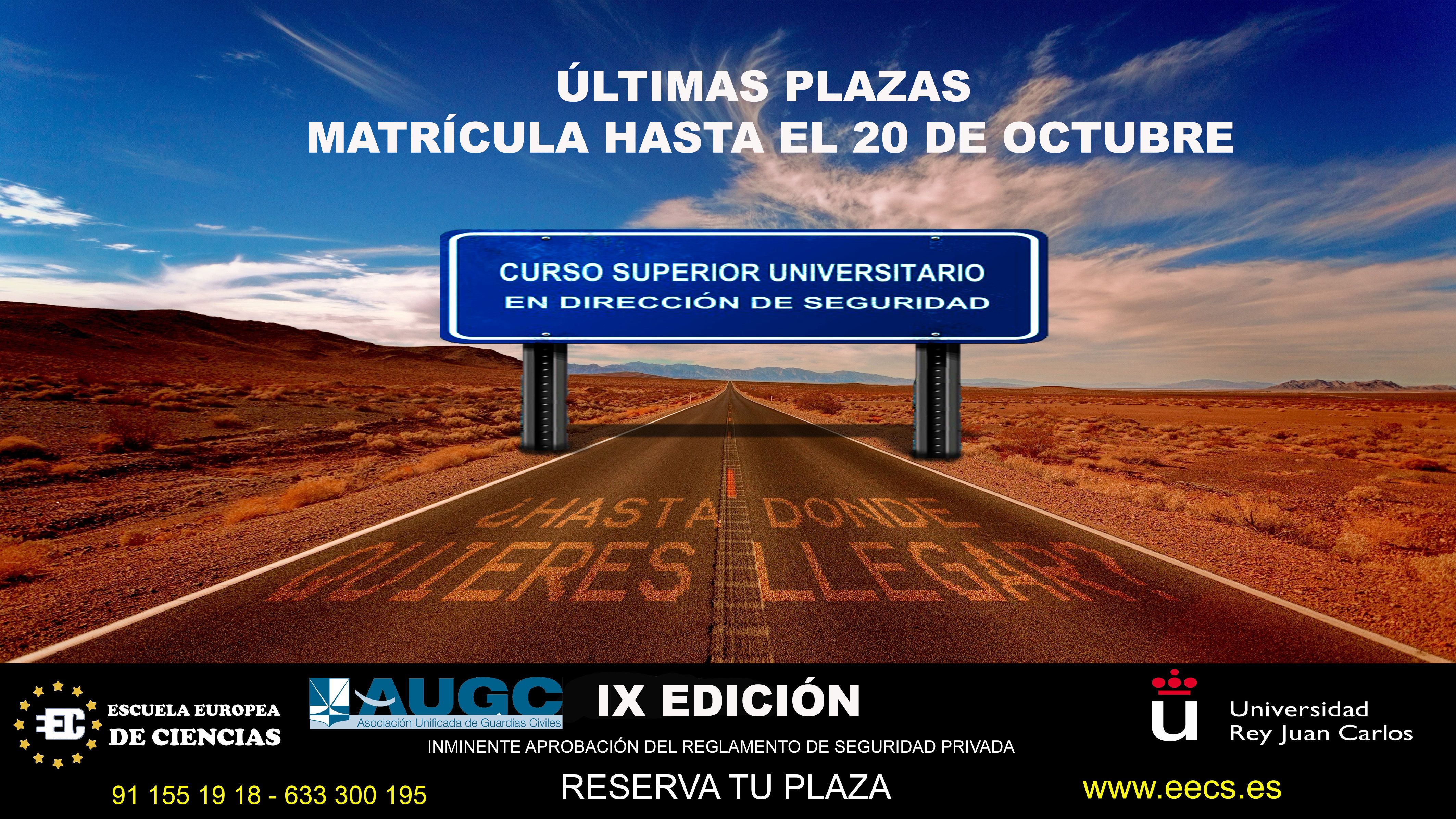 Cartel del curso, anunciando sus últimas plazas disponibles.