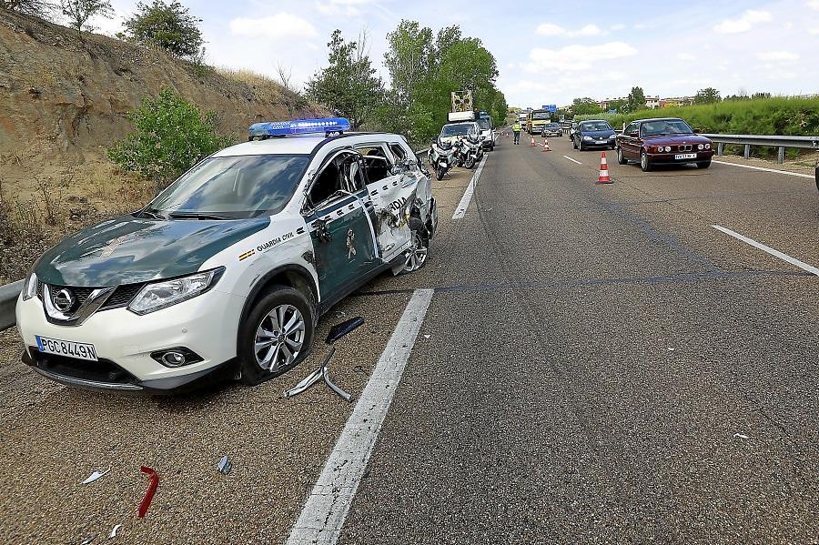 Los accidentes de circulación son una de las principales causas de lesiones para los guardias civiles.