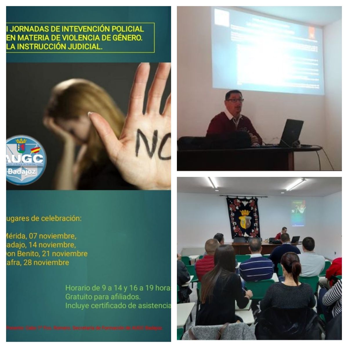 Curso Viogen impartido por AUGC Badajoz a sus afiliados.