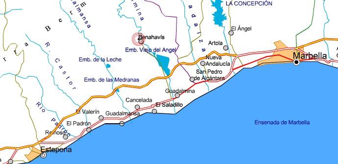 Ubicación de la localidad malagueña de Benahavís, donde se encuentra destinado el Sargento.