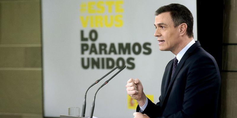 El presidente del Gobierno, Pedro Sández, durante una comparecencia por la crisis del coronavirus.