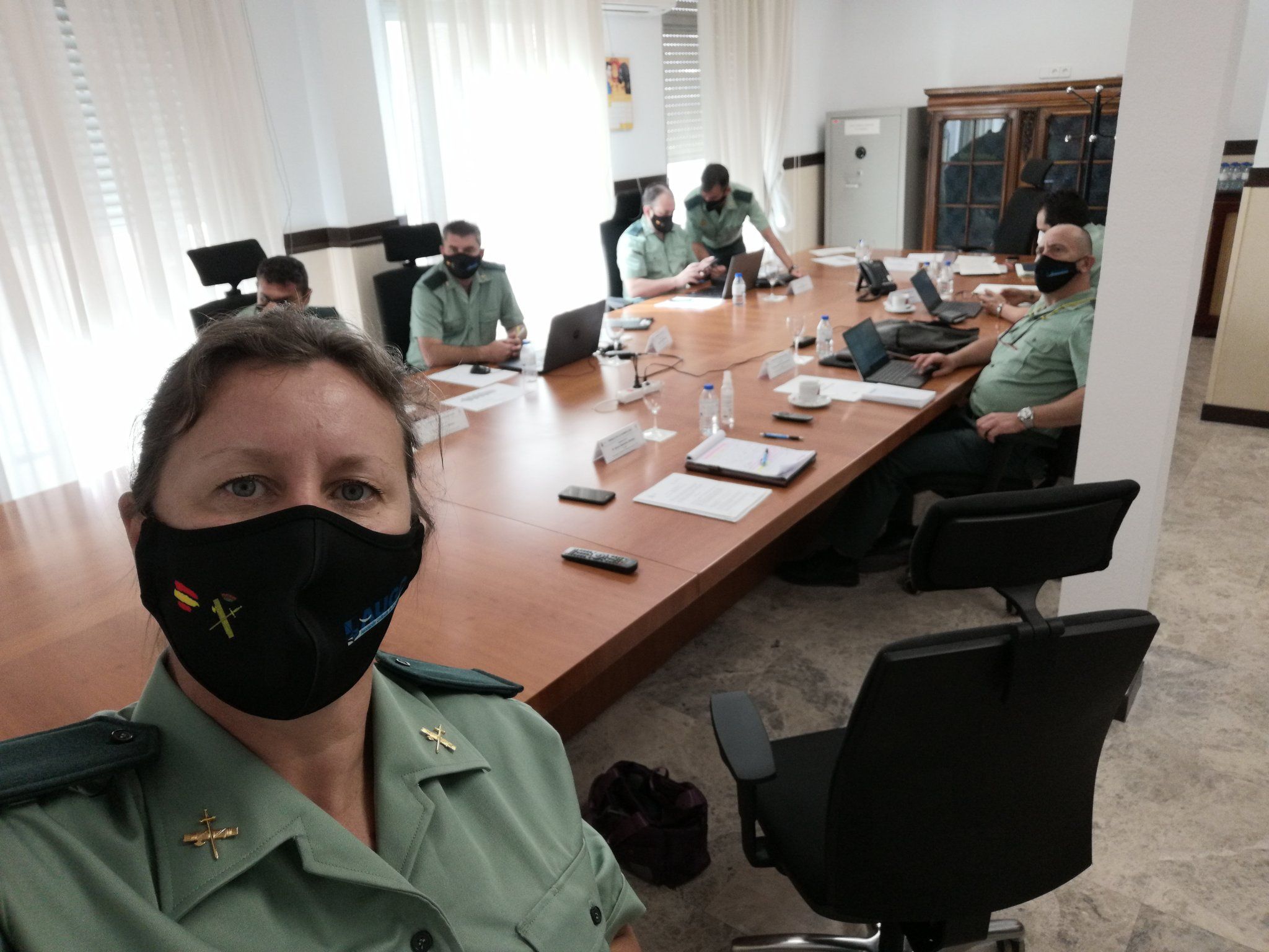 Los vocales de AUGC en el Consejo, instantes antes de la celebración del pleno.