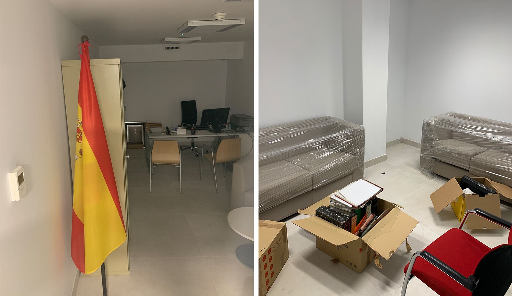 A la izquierda, el despacho de un mando, de 23 metros cuadrados; a la derecha, sala de descanso de los guardias civiles, de diez metros cuadrados.