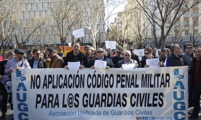 Imagen de archivo de una concentración de AUGC contra el Código Penal Milita en la Guardia Civil.