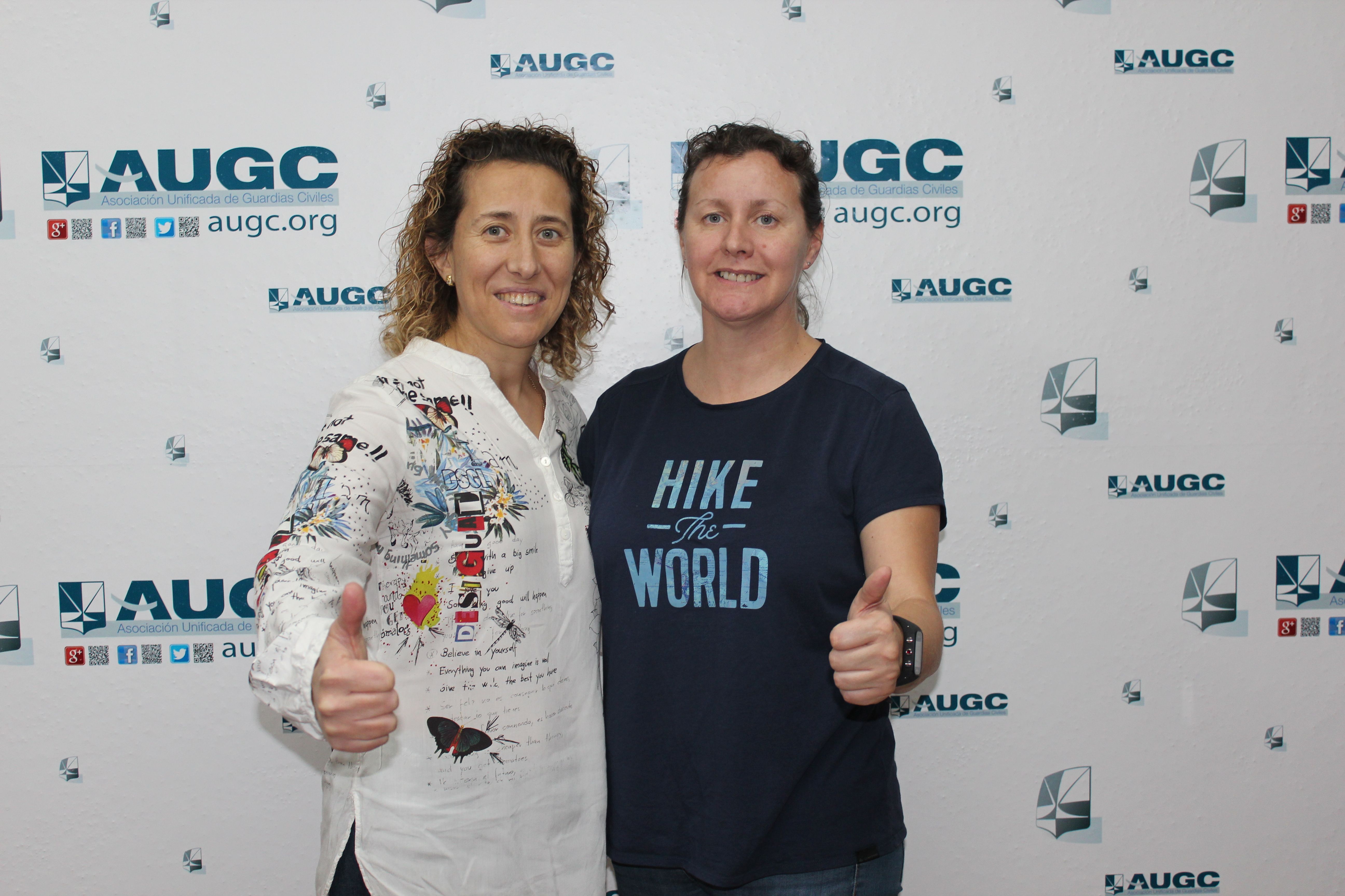 Eva María Gómez (izquierda), con Alicia Sánchez, secretaria nacional de Igualdad de AUGC.