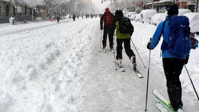 Una de las imágenes que ha dejado la histórica nevada caída en Madrid. Una de las imágenes que ha dejado la histórica nevada caída en Madrid.