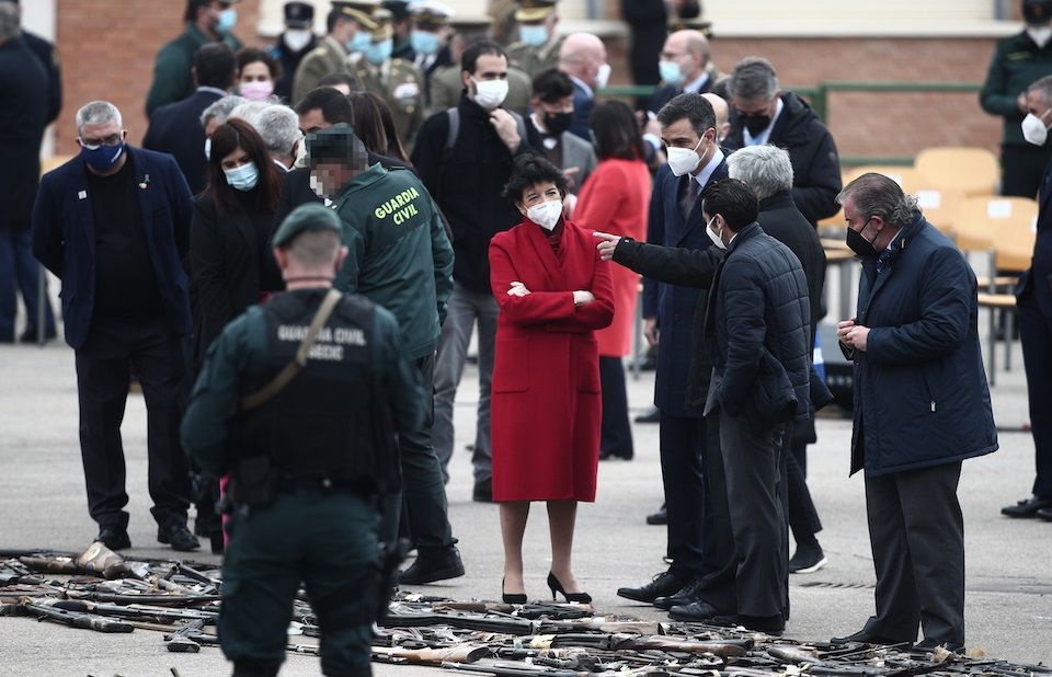 Acto destrucción de armas del terrorismo celebrado en el acuartelamiento de la Guardia Civil de Valdemoro, Madrid