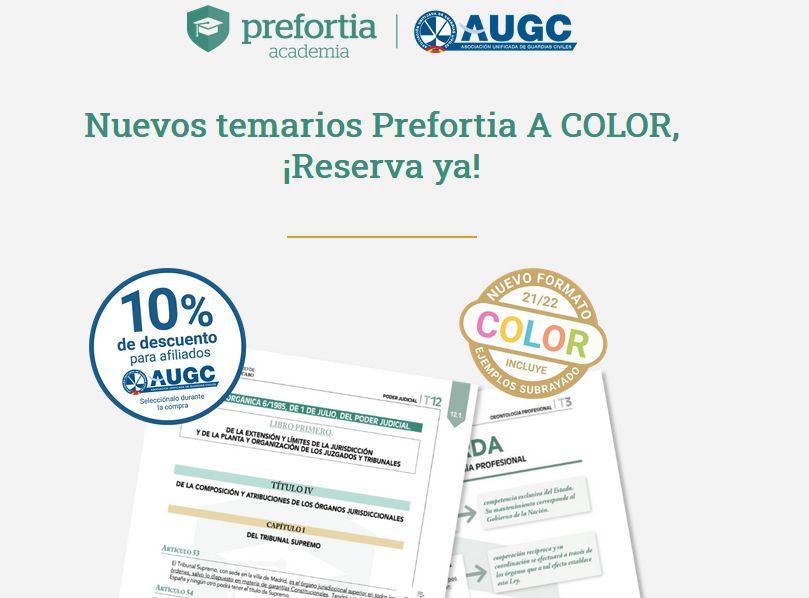 Prefortia actualiza sus temarios con edición a color.