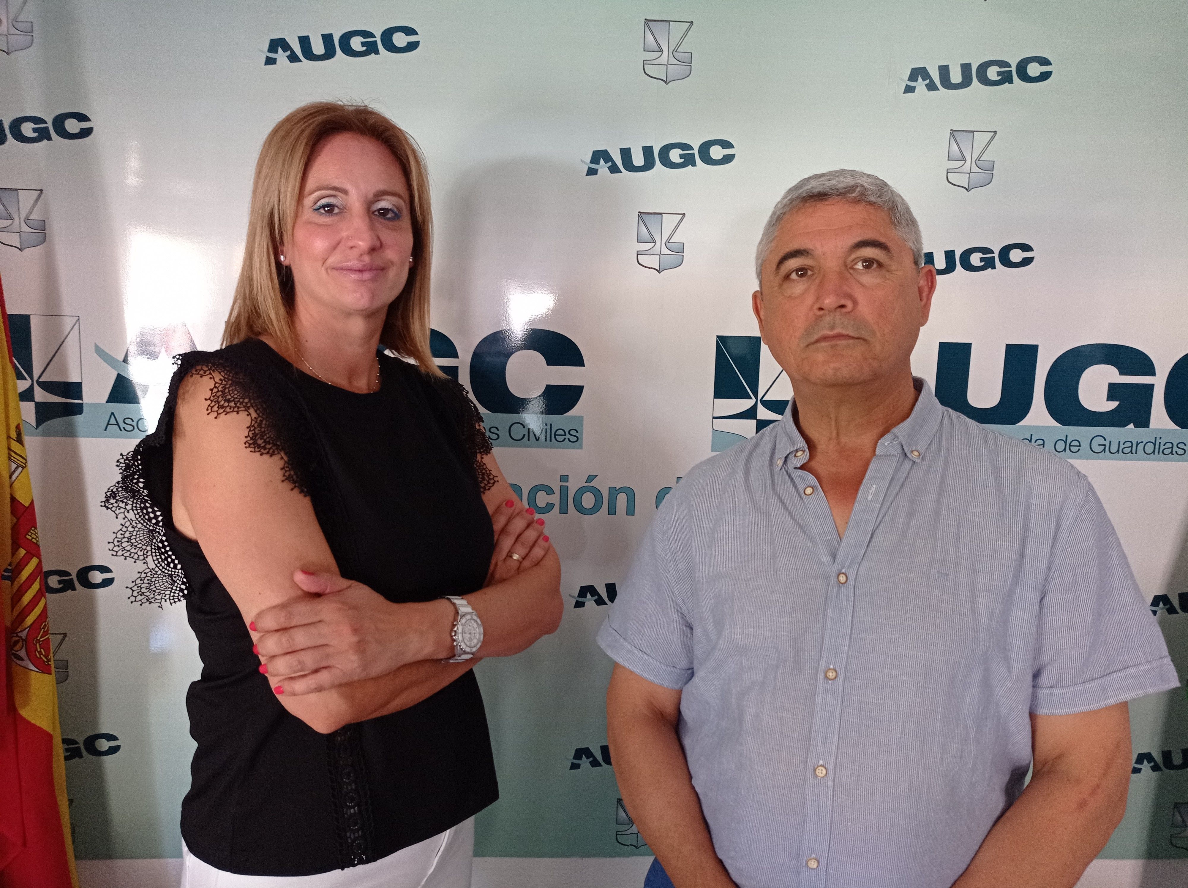 Inmaculada Rodríguez con Ignacio Carrasco, secretario general de AUGC Málaga.