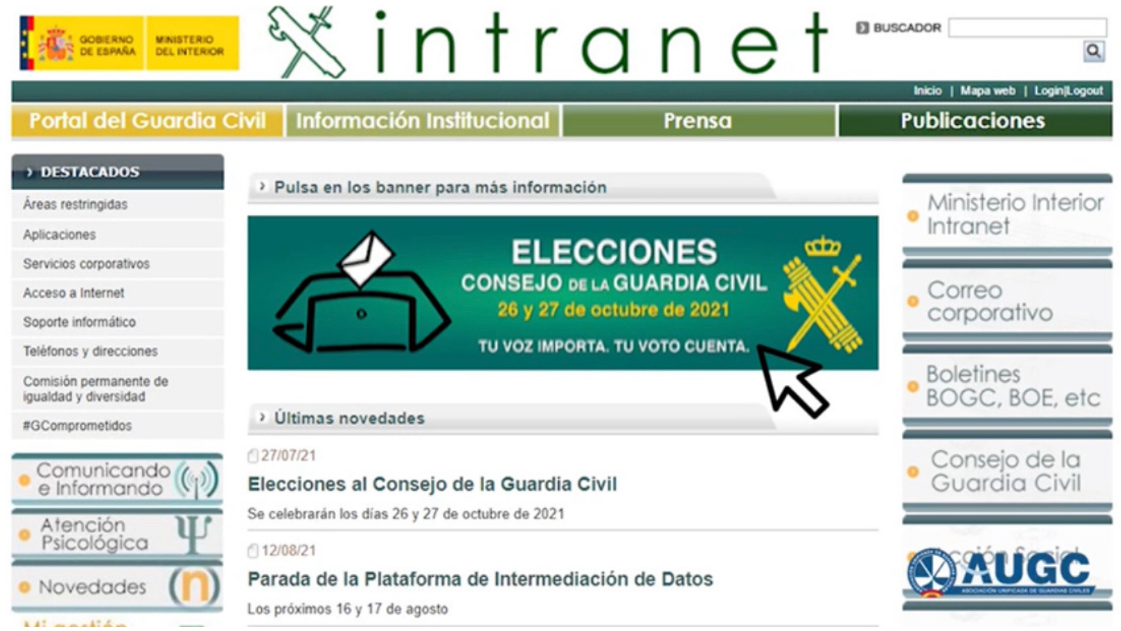 AUGC edita un vídeo en el que se explica el procedimiento para ejercer el voto por correo en dicha convocatoria