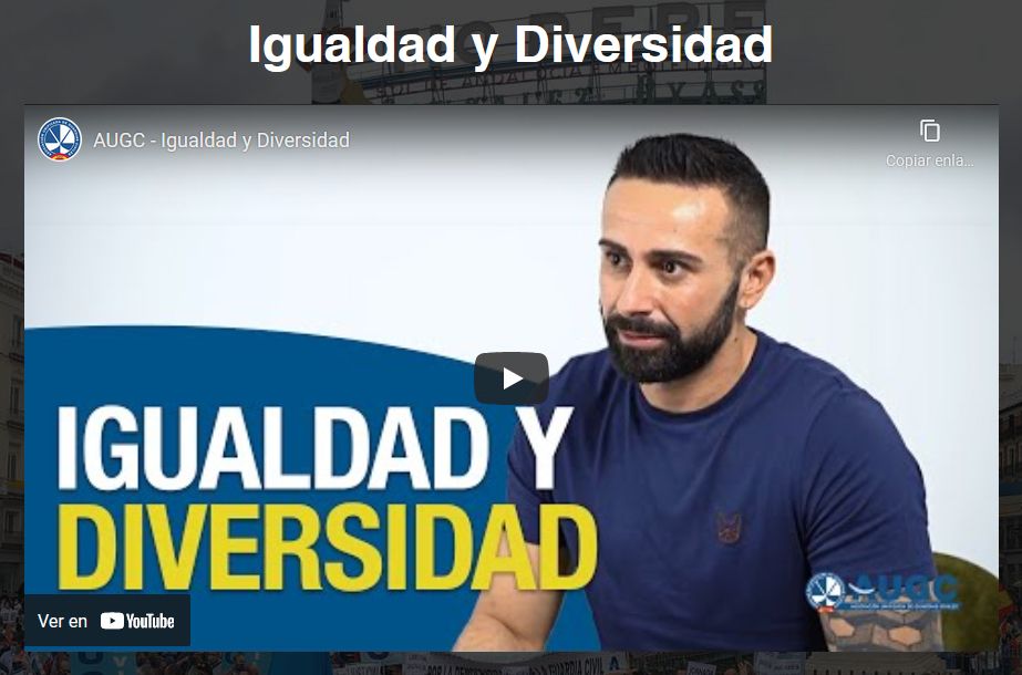 Captura del vídeo de AUGC sobre diversidad e igualdad en la Guardia Civil.